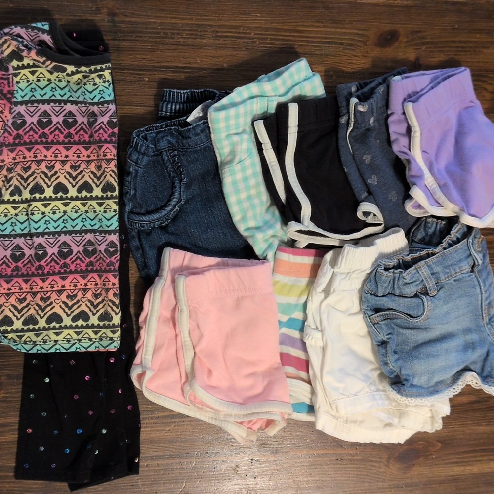 Shorts Bundle - Pink, Purple, White, Blue Assorted Cotton & Denim